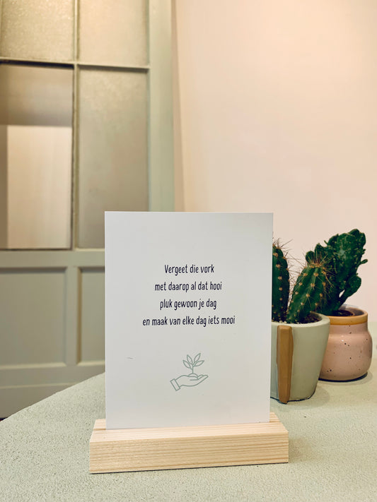 Kaartje 'pluk de dag'